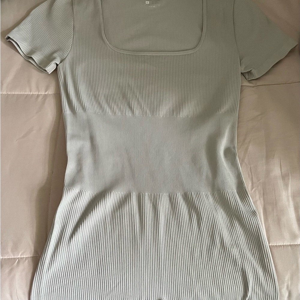 OQQ Ribbed Square Neck Bodysuit